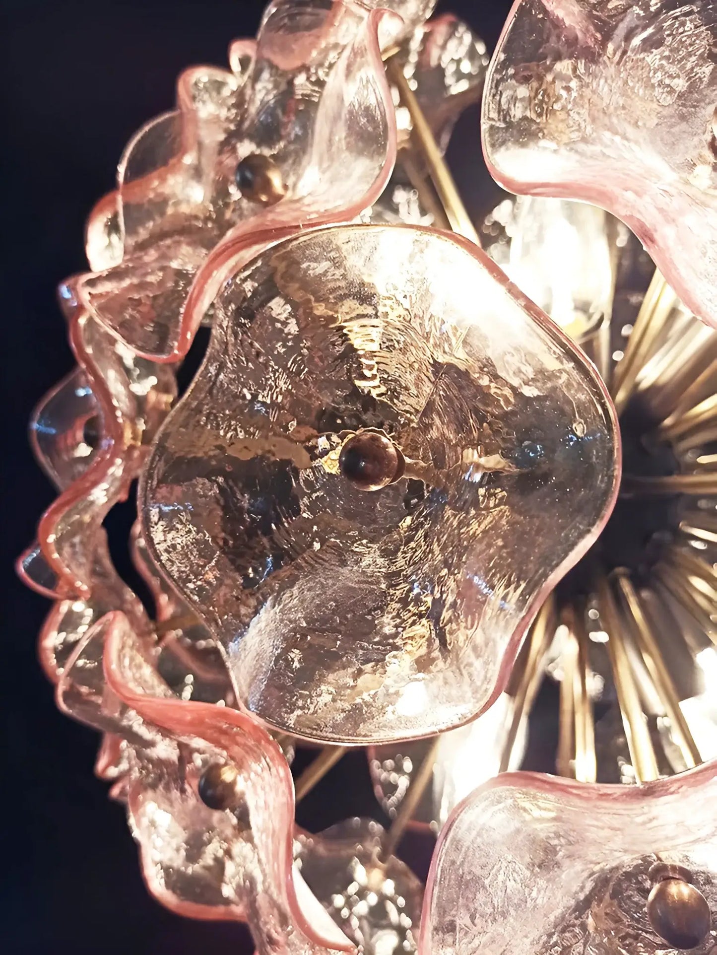 Murano Sputnik Poppy Pink Chandelier - Nuvé