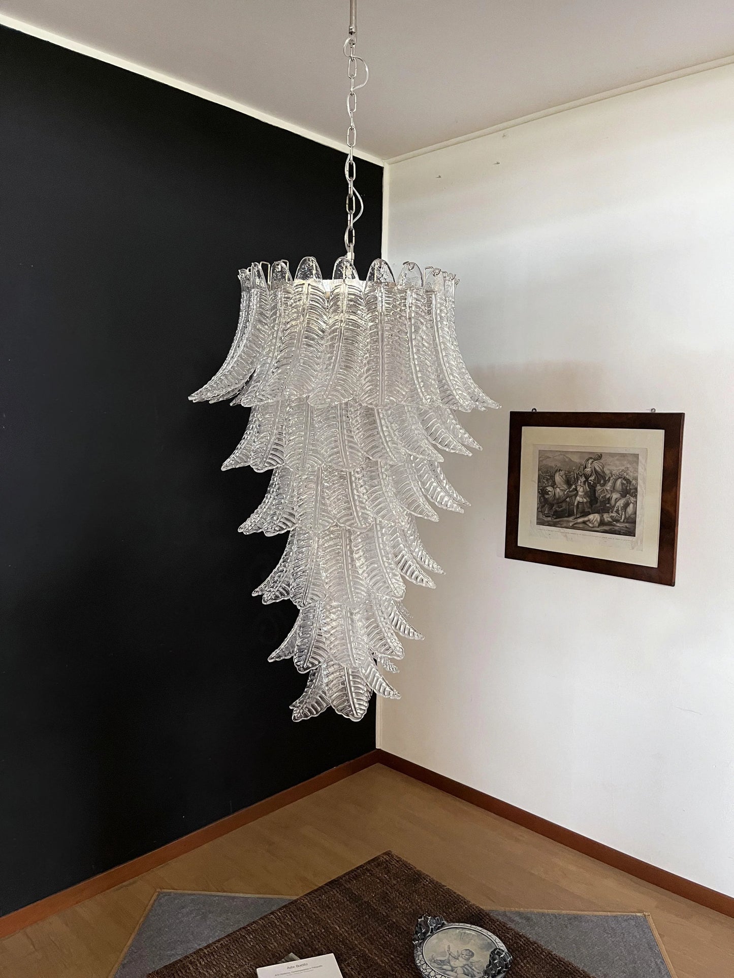 Murano Transparent Felch Spiral Chandelier - Nuvé