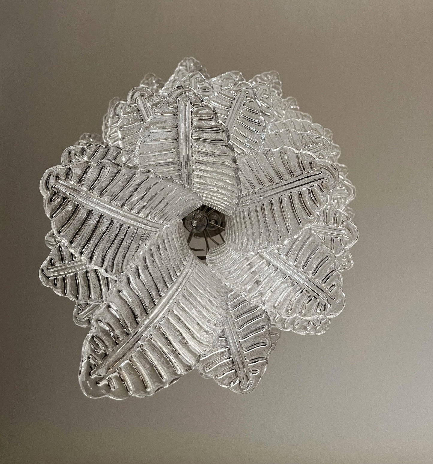 Murano Transparent Felch Spiral Chandelier - Nuvé