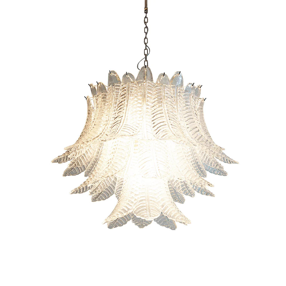 Murano Transparent Ferns Glass Chandelier - Nuvé