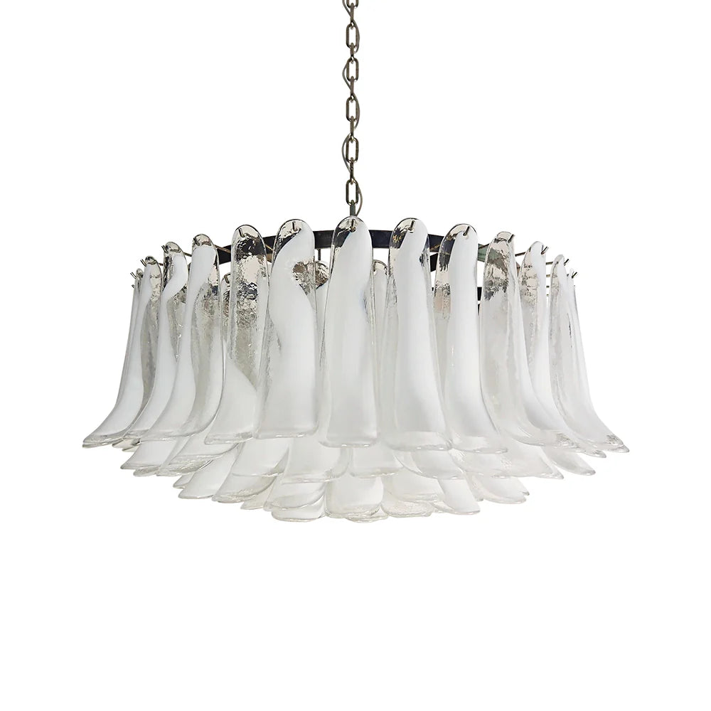 Murano Transparent Glass Petal Chandelier - Nuvé