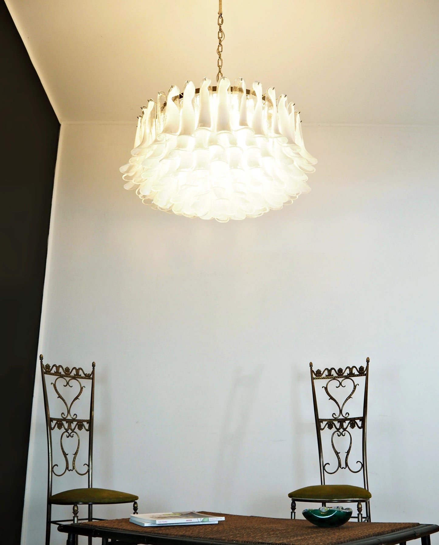 Murano Transparent Glass Petal Chandelier - Nuvé