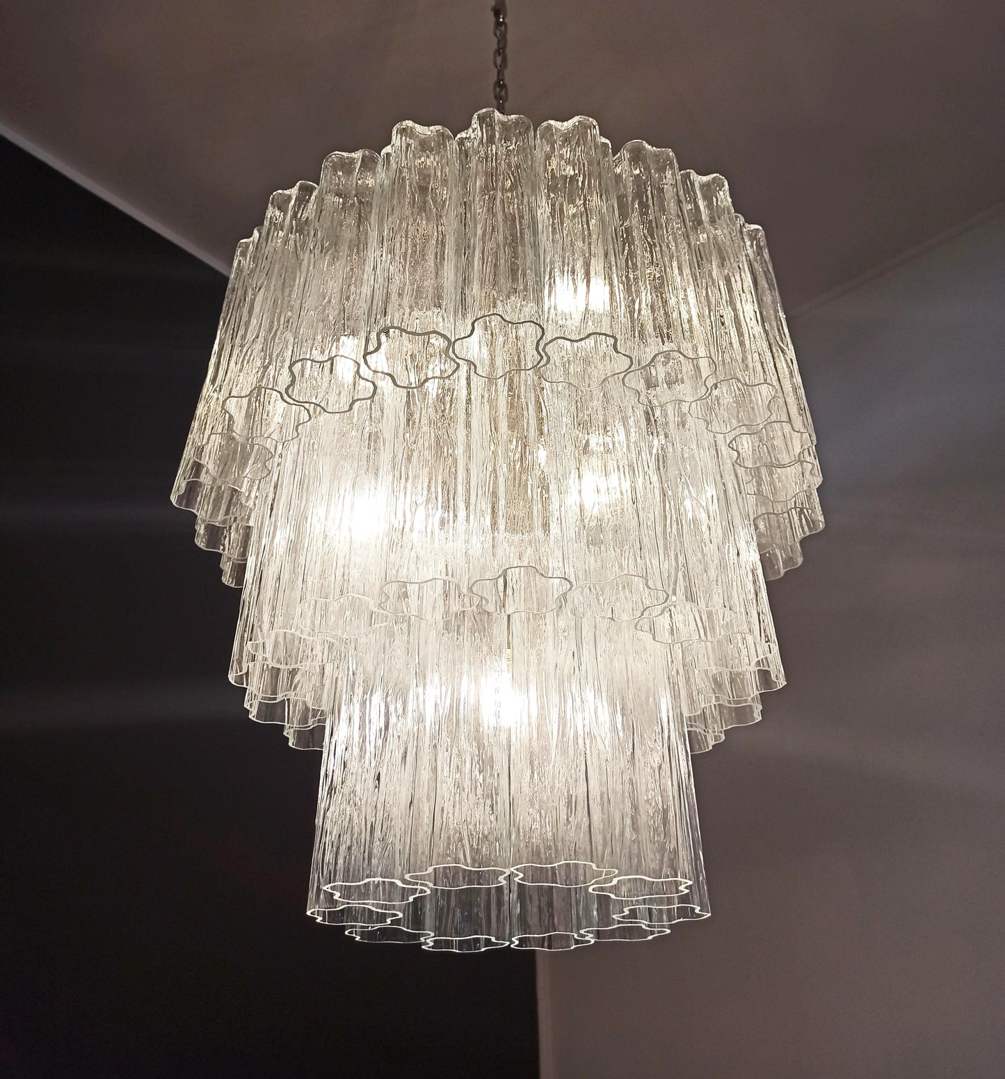 Murano Transparent Glass Tube Chandelier - Nuvé