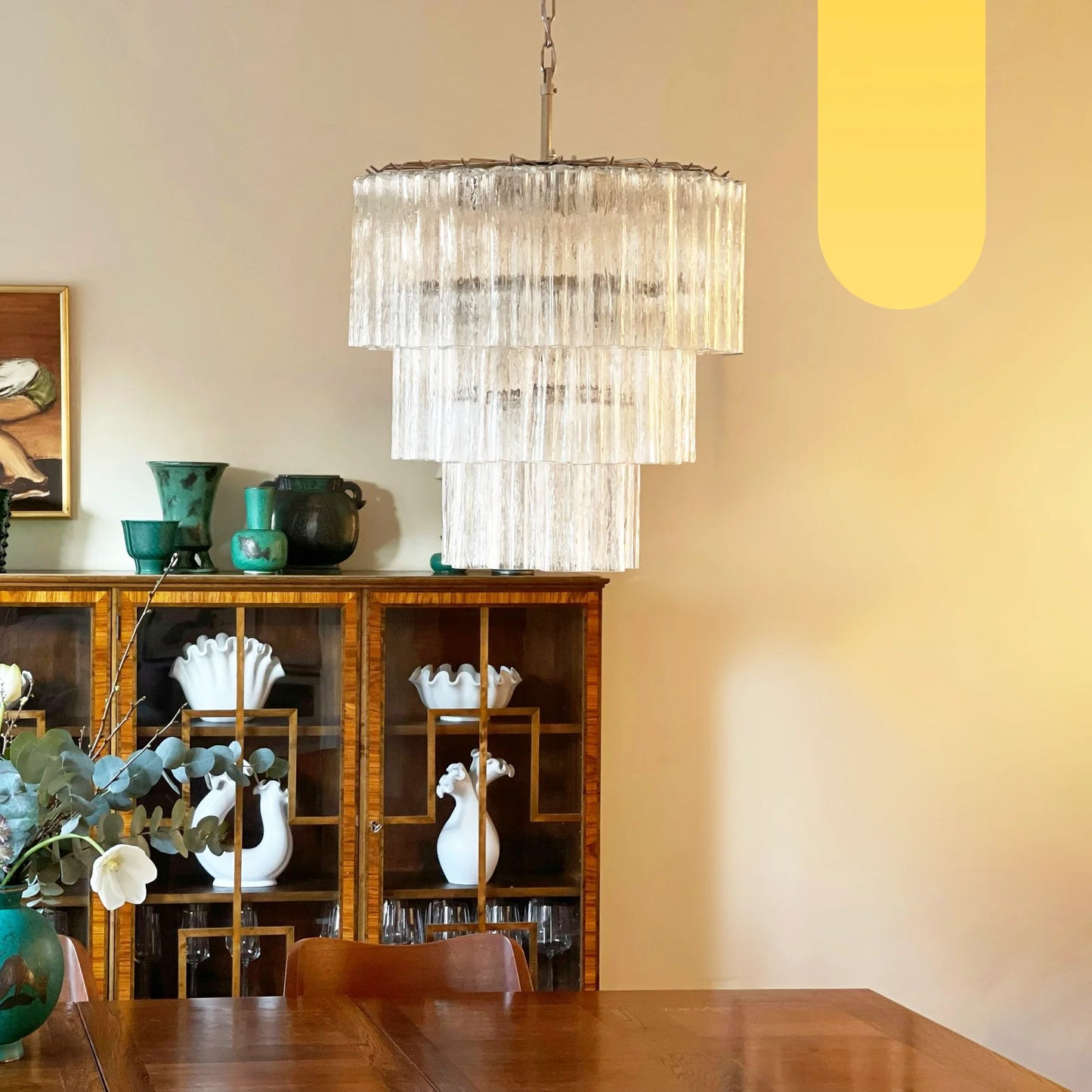 Murano Transparent Glass Tube Chandelier - Nuvé