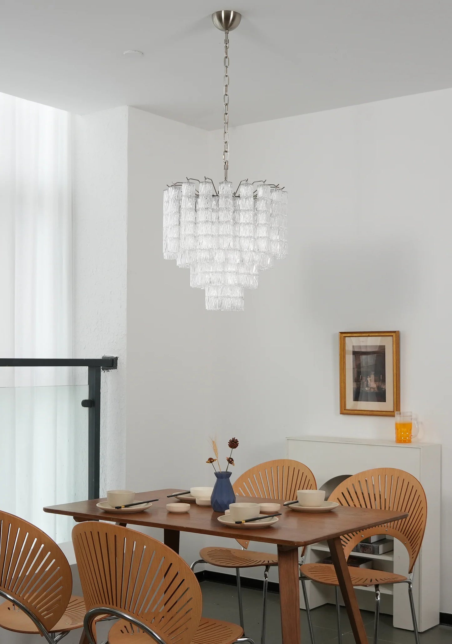 Murano Wave Glass Tube Chandelier - Nuvé
