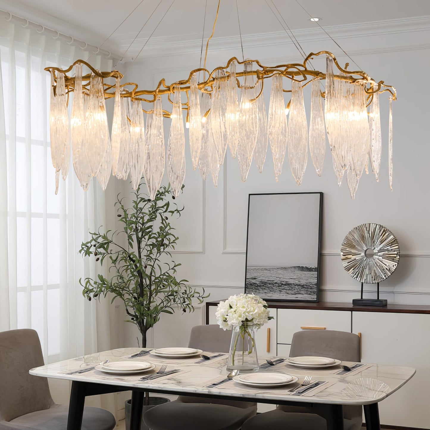 Niagara Brass Crystal Chandelier - Nuvé