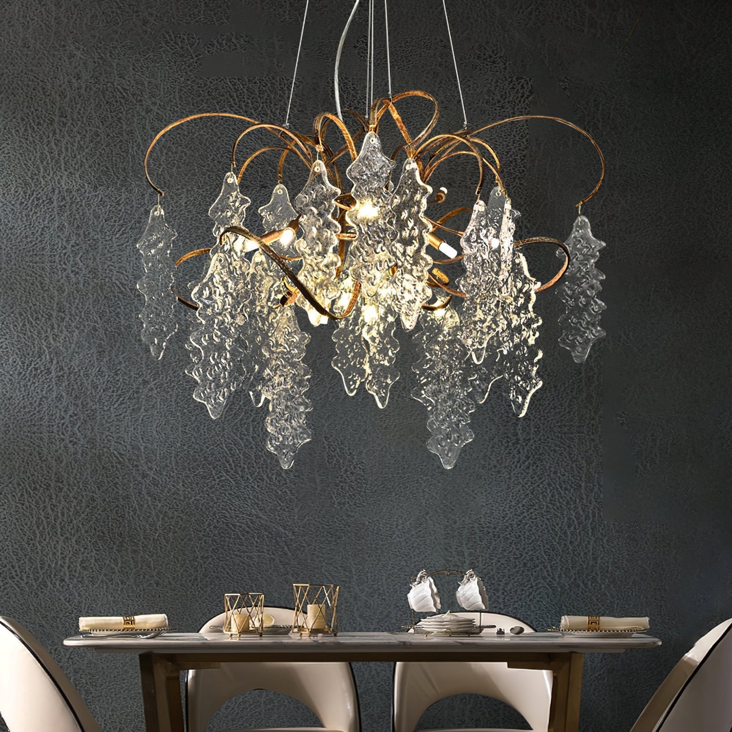 Luxury Niagara Round Glass Chandelier - Nuvé