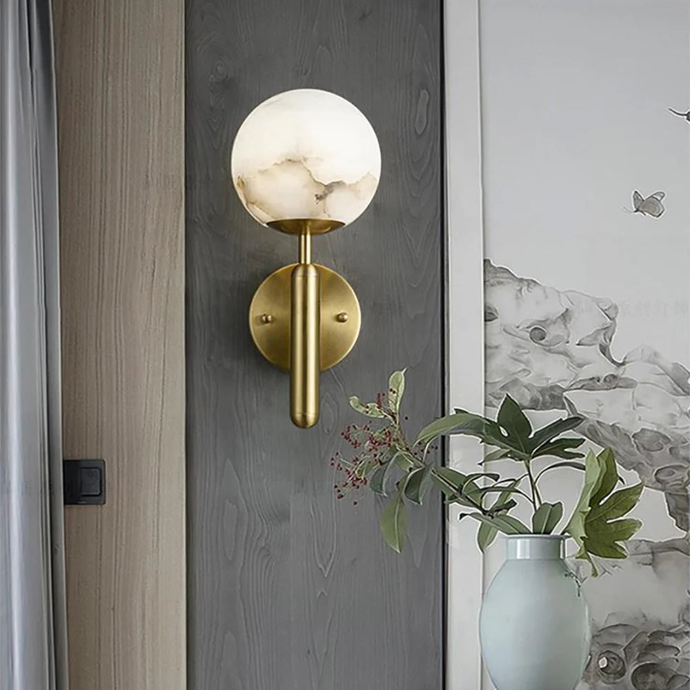 Luxury Alabaster Orbis Wall Lamp - Nuvé