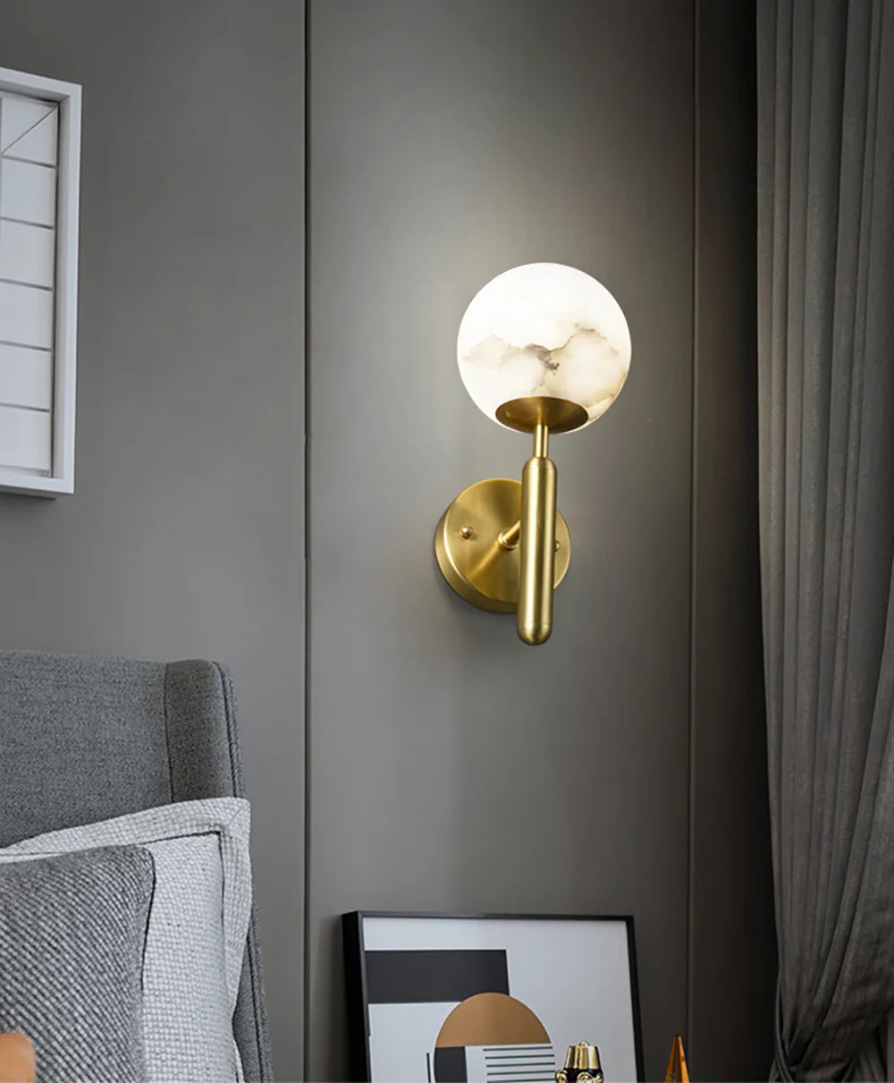 Luxury Alabaster Orbis Wall Lamp - Nuvé