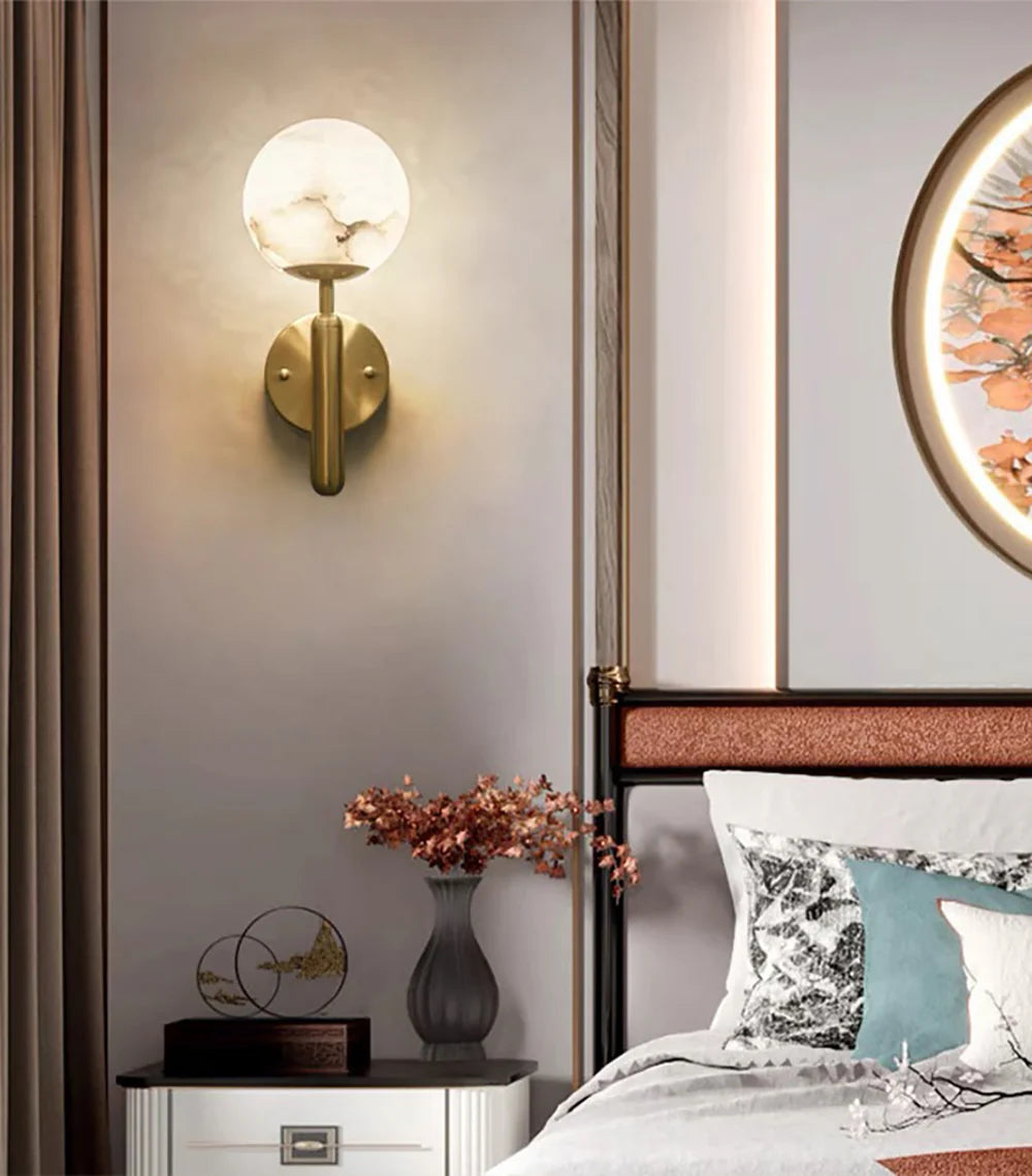 Luxury Alabaster Orbis Wall Lamp - Nuvé