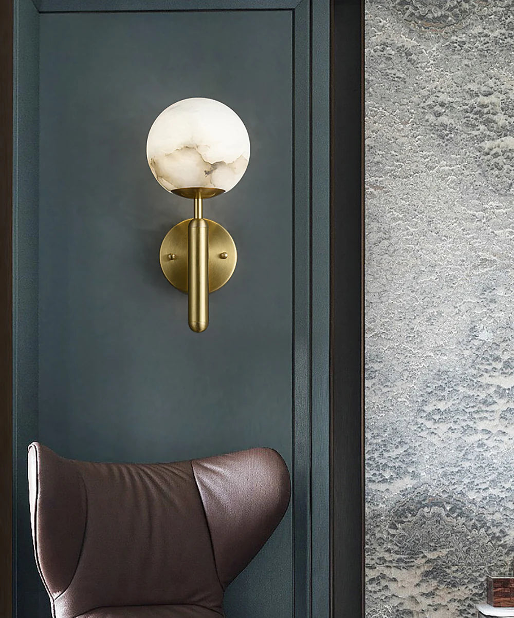 Luxury Alabaster Orbis Wall Lamp - Nuvé