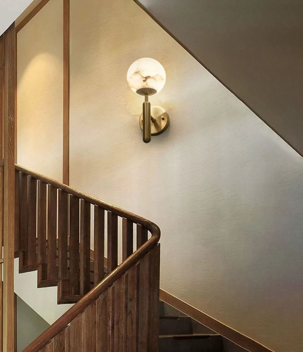 Luxury Alabaster Orbis Wall Lamp - Nuvé