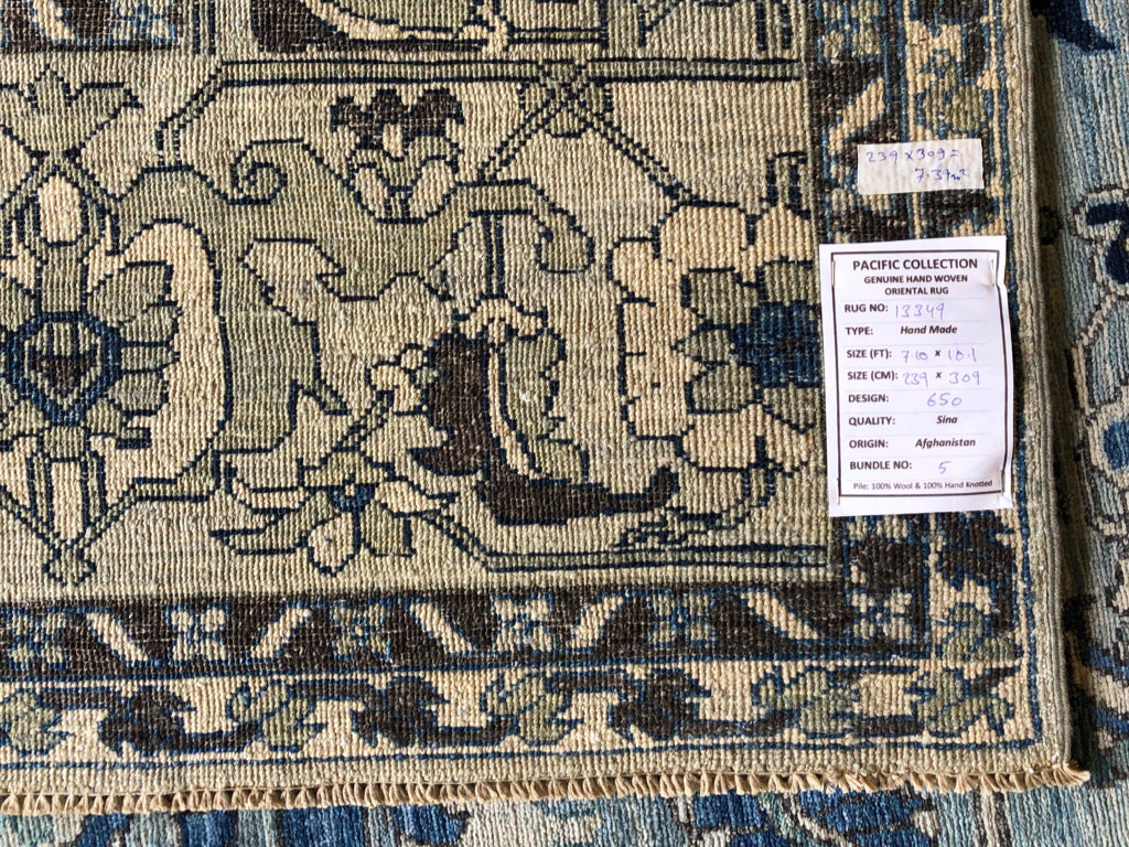 Afghan Serapi (7'10"x10'01") blues - Nuvé