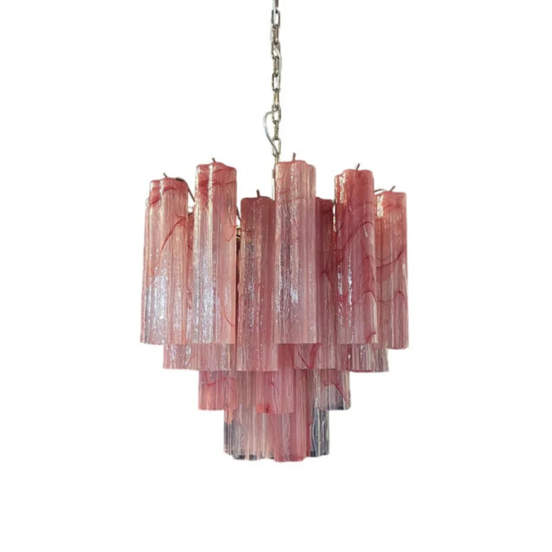 Pink Murano Glass Tronchi Chandelier - Nuvé