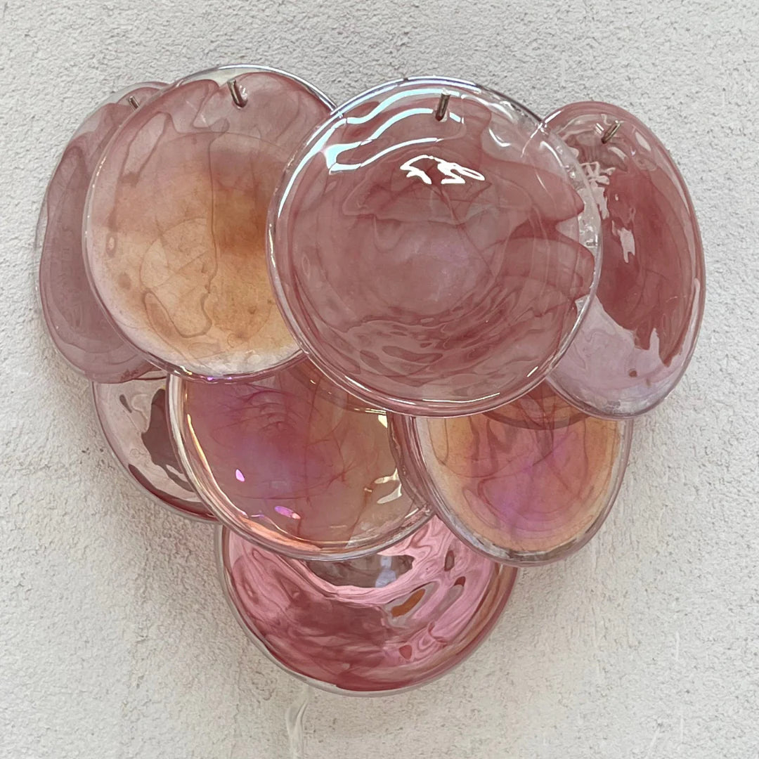 Pink Vintage Murano Glass Wall Lamp - Nuvé