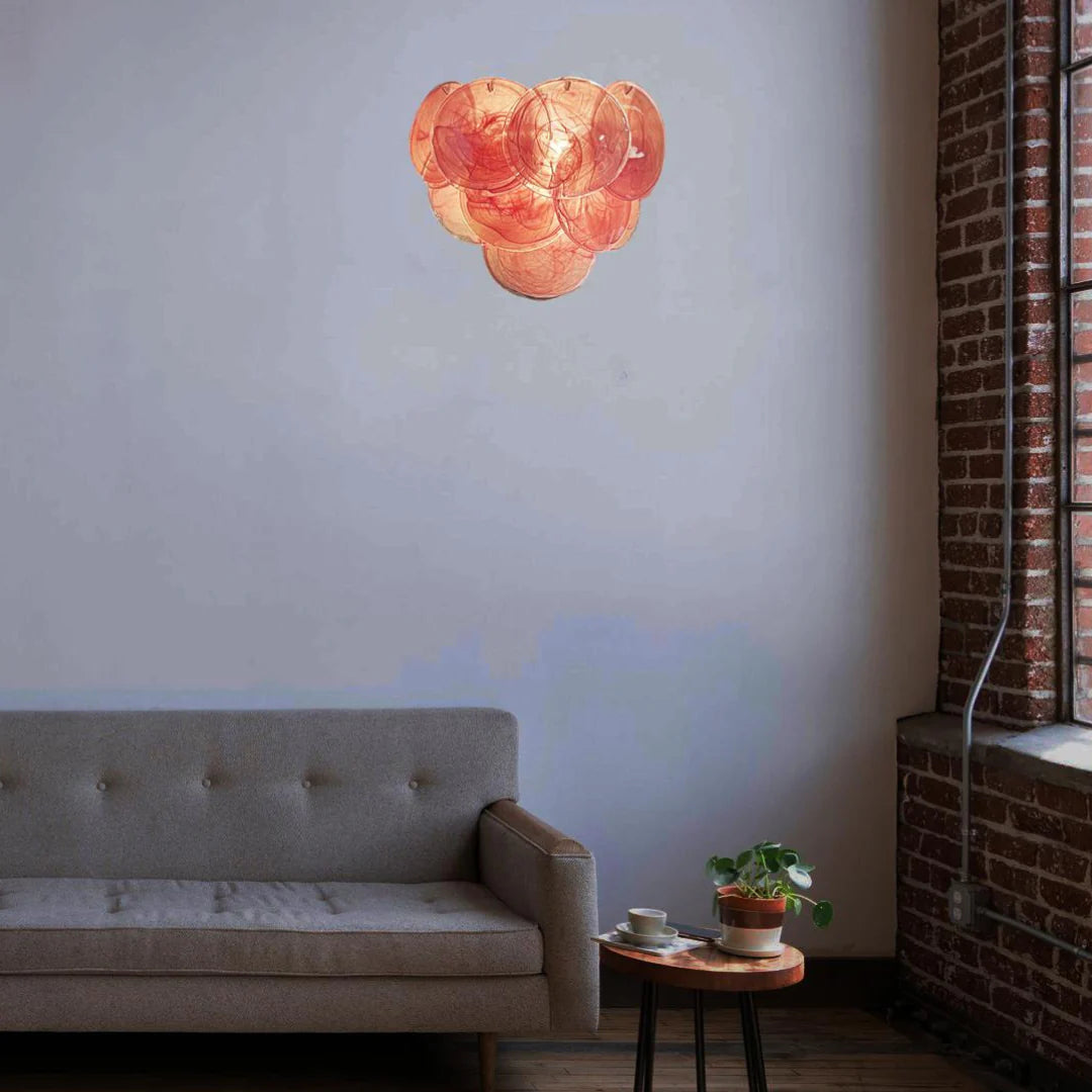 Pink Vintage Murano Glass Wall Lamp - Nuvé