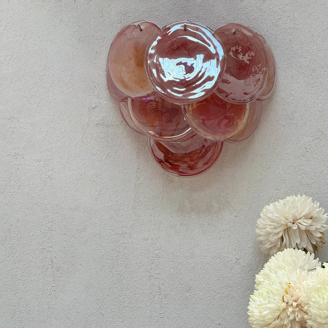 Pink Vintage Murano Glass Wall Lamp - Nuvé