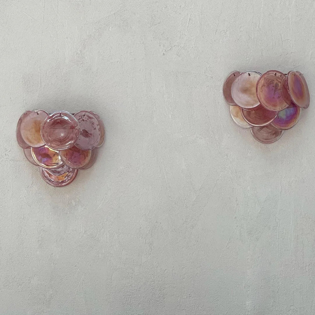 Pink Vintage Murano Glass Wall Lamp - Nuvé
