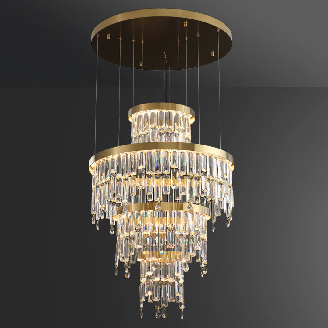 Prazzo Ring Staircase Crystal Chandelier - Nuvé