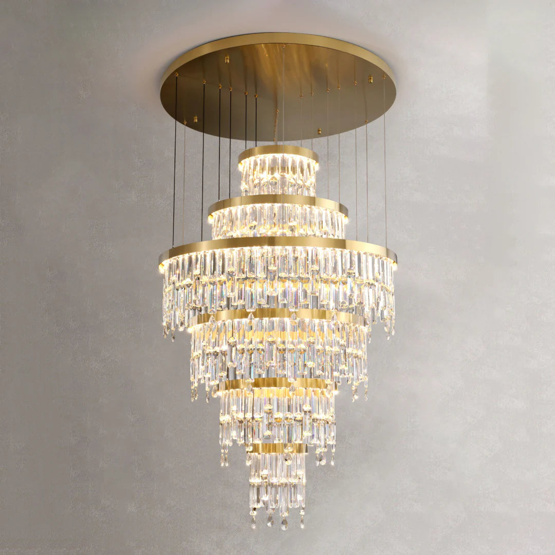 Prazzo Ring Staircase Crystal Chandelier - Nuvé