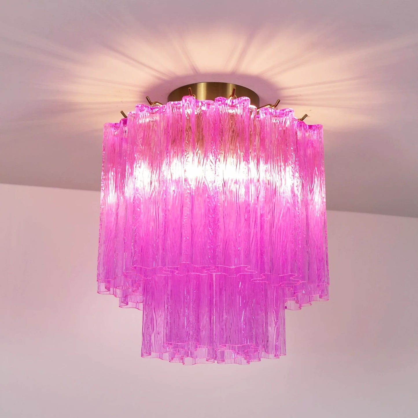 Purple Glass Tubes Murano Ceiling Lamp - Nuvé