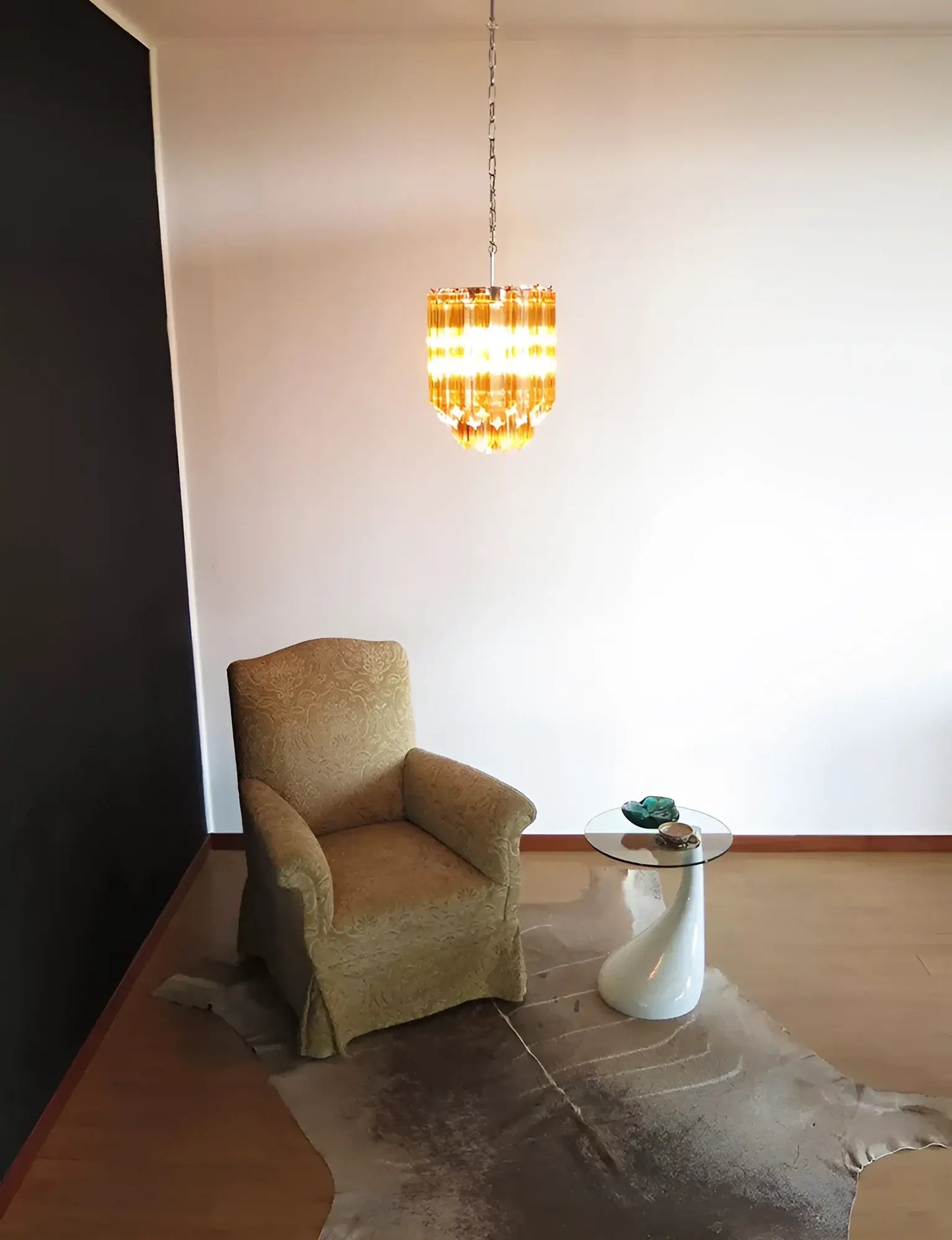 Quadriedri Murano Prisms Amber Transparent Chandelier - Nuvé
