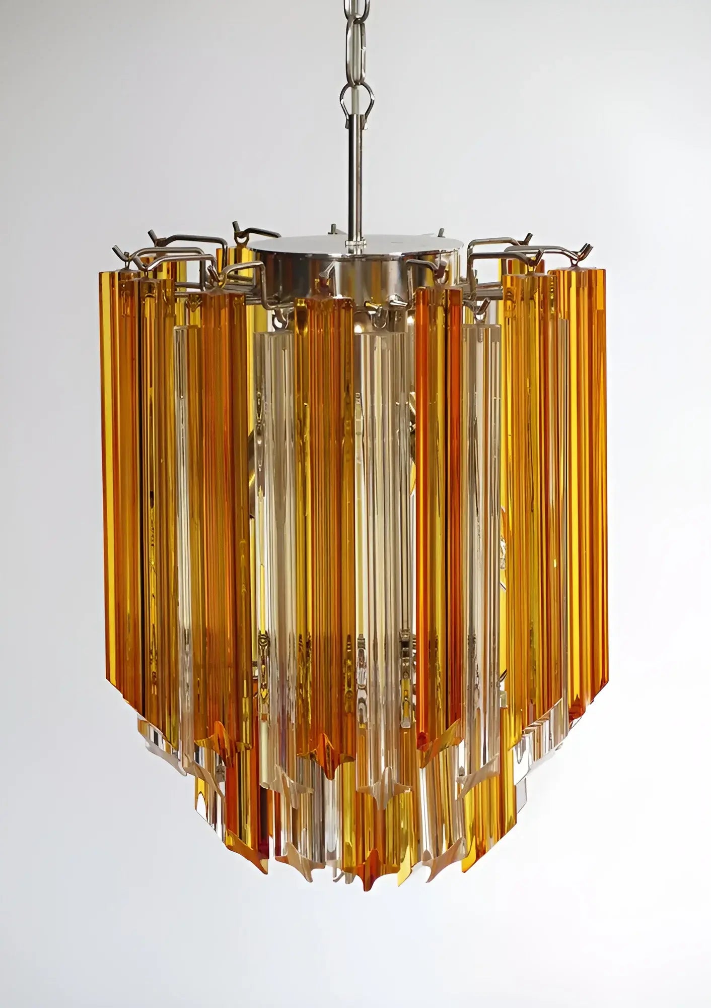 Quadriedri Murano Prisms Amber Transparent Chandelier - Nuvé