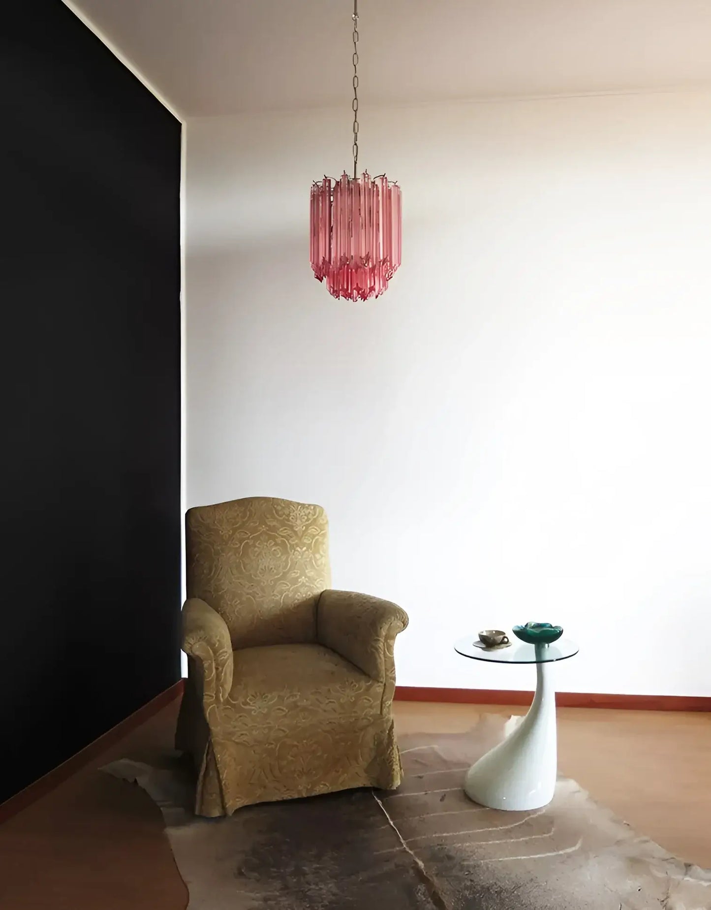 Quadriedri Murano Prisms Pink Chandelier - Nuvé