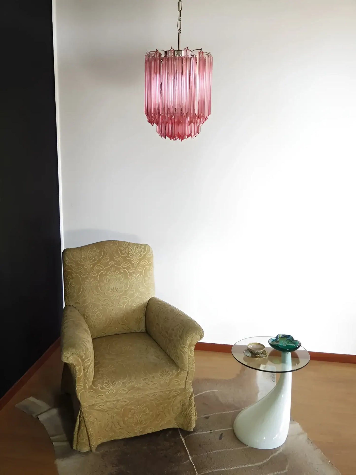 Quadriedri Murano Prisms Pink Chandelier - Nuvé