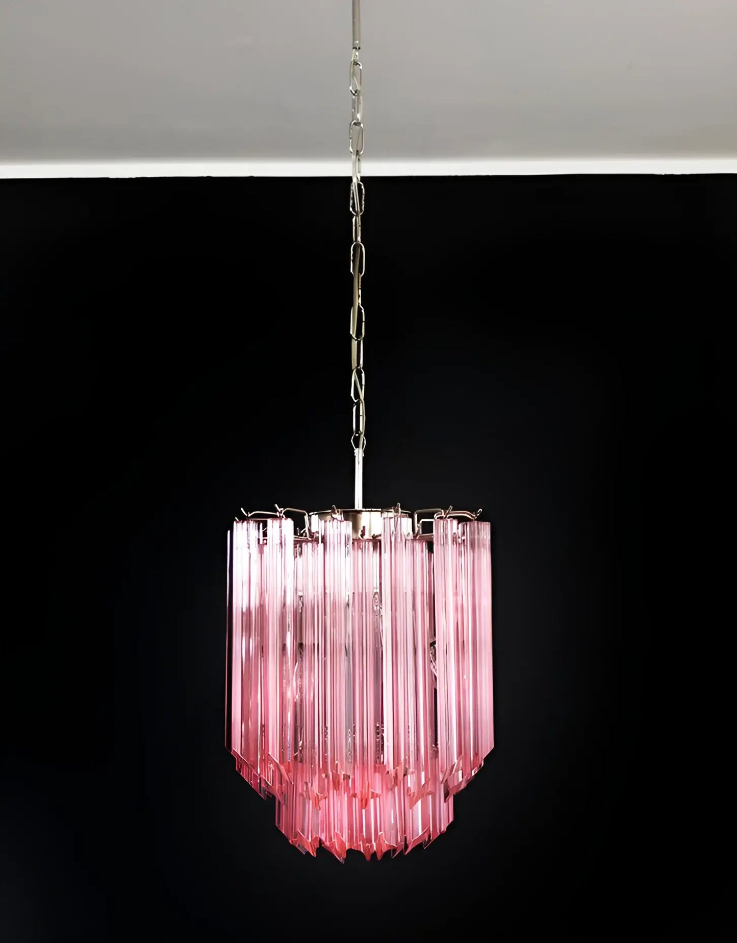 Quadriedri Murano Prisms Pink Chandelier - Nuvé