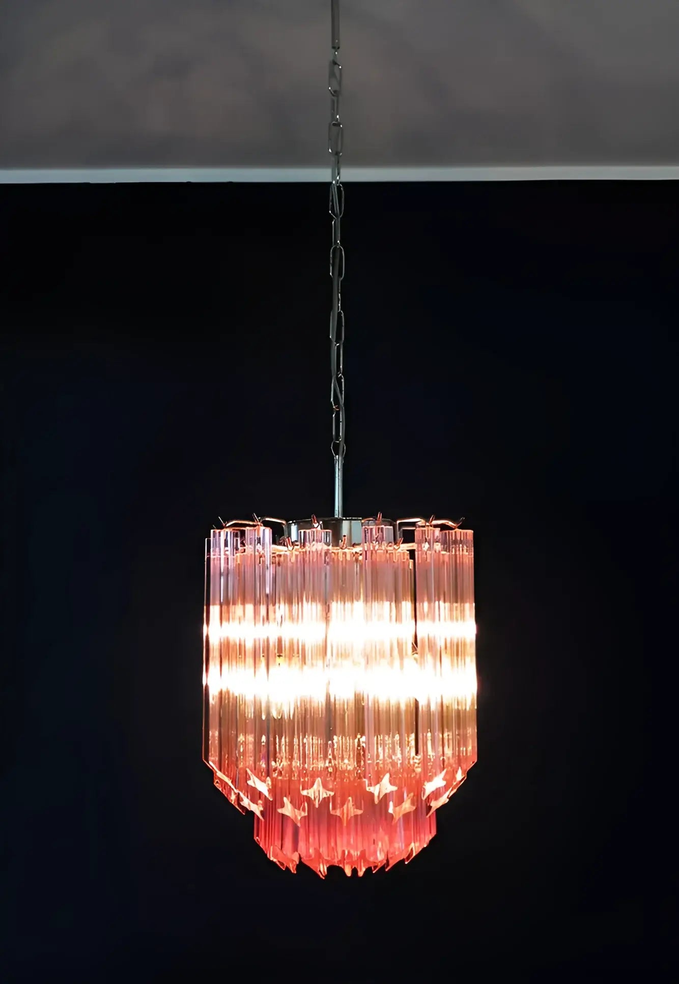 Quadriedri Murano Prisms Pink Chandelier - Nuvé