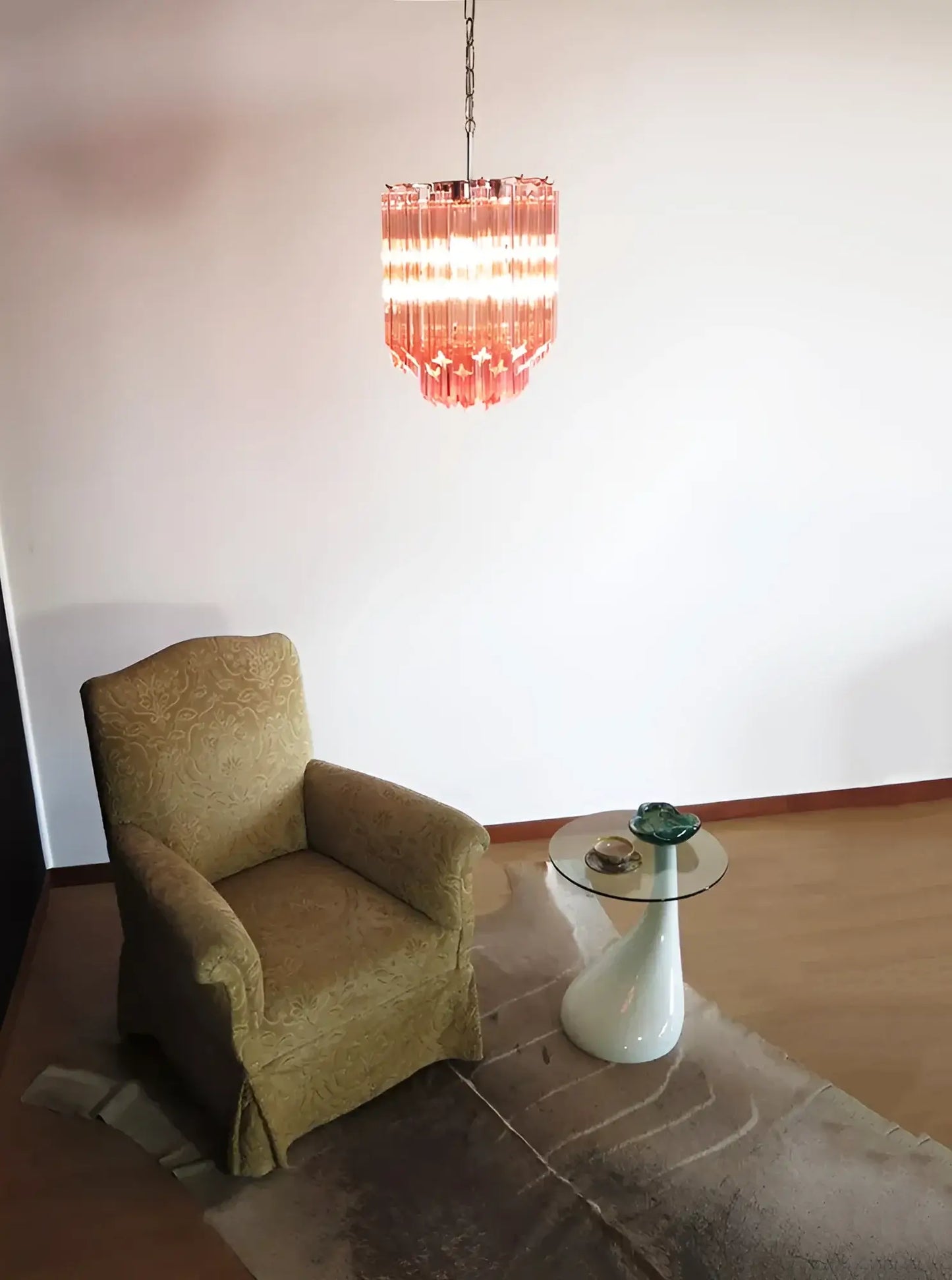 Quadriedri Murano Prisms Pink Chandelier - Nuvé