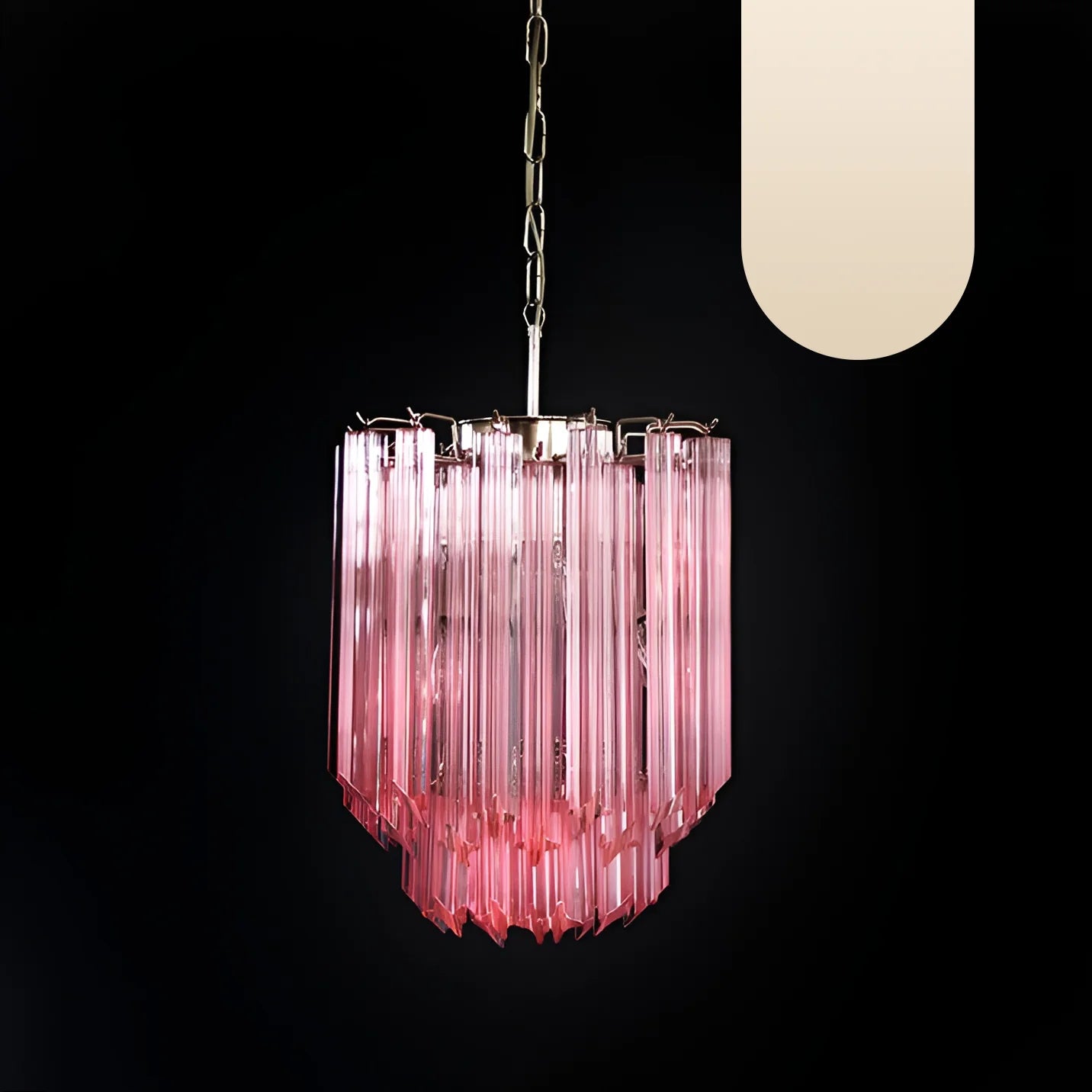 Quadriedri Murano Prisms Pink Chandelier - Nuvé