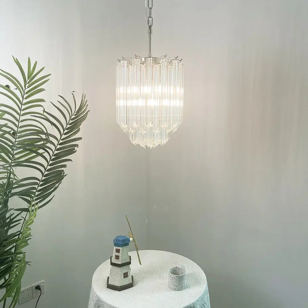 Quadriedri Murano Prisms Transparant Chandelier - Nuvé