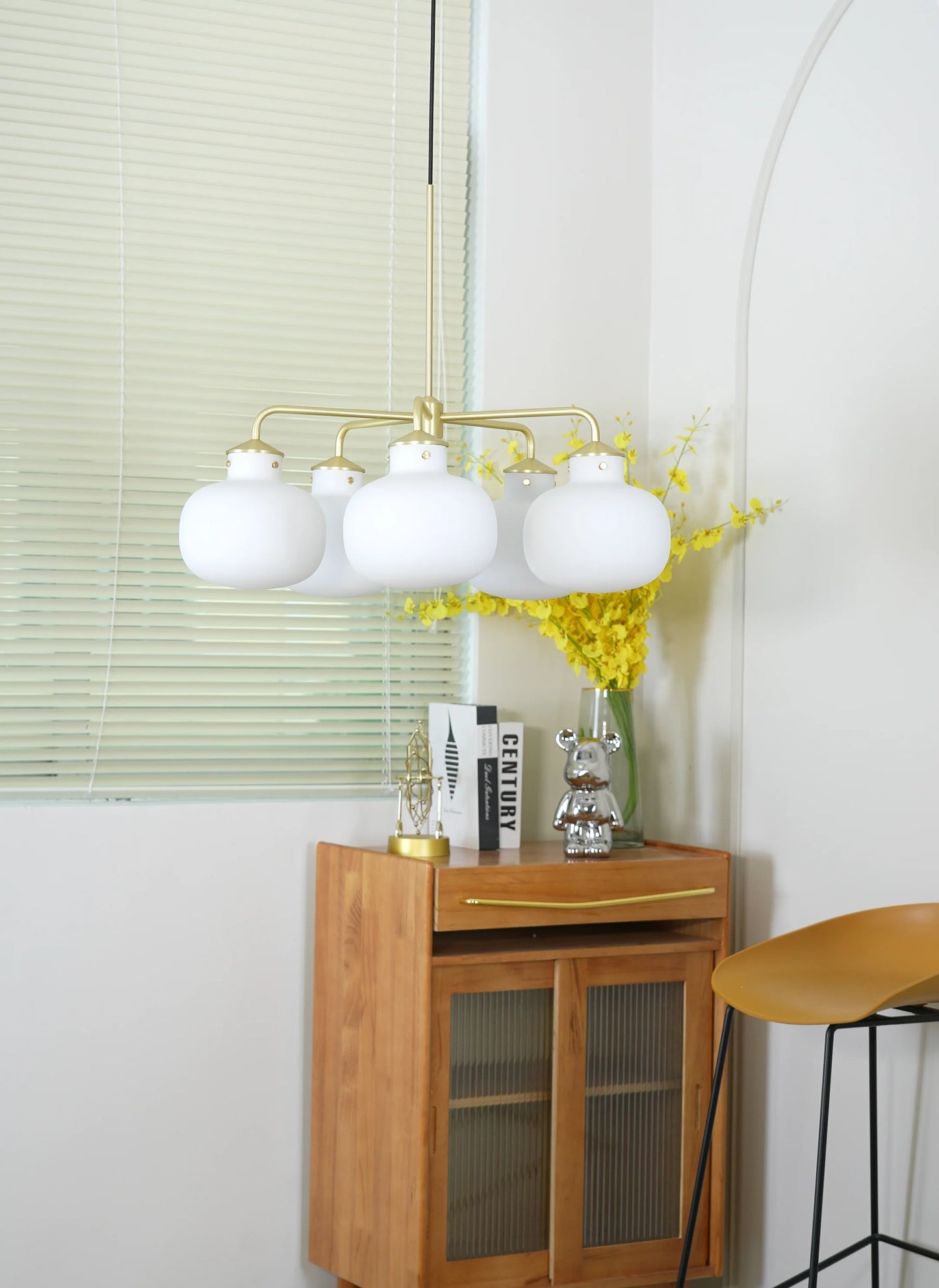Modern Raito Opal Glass Chandelier - Nuvé