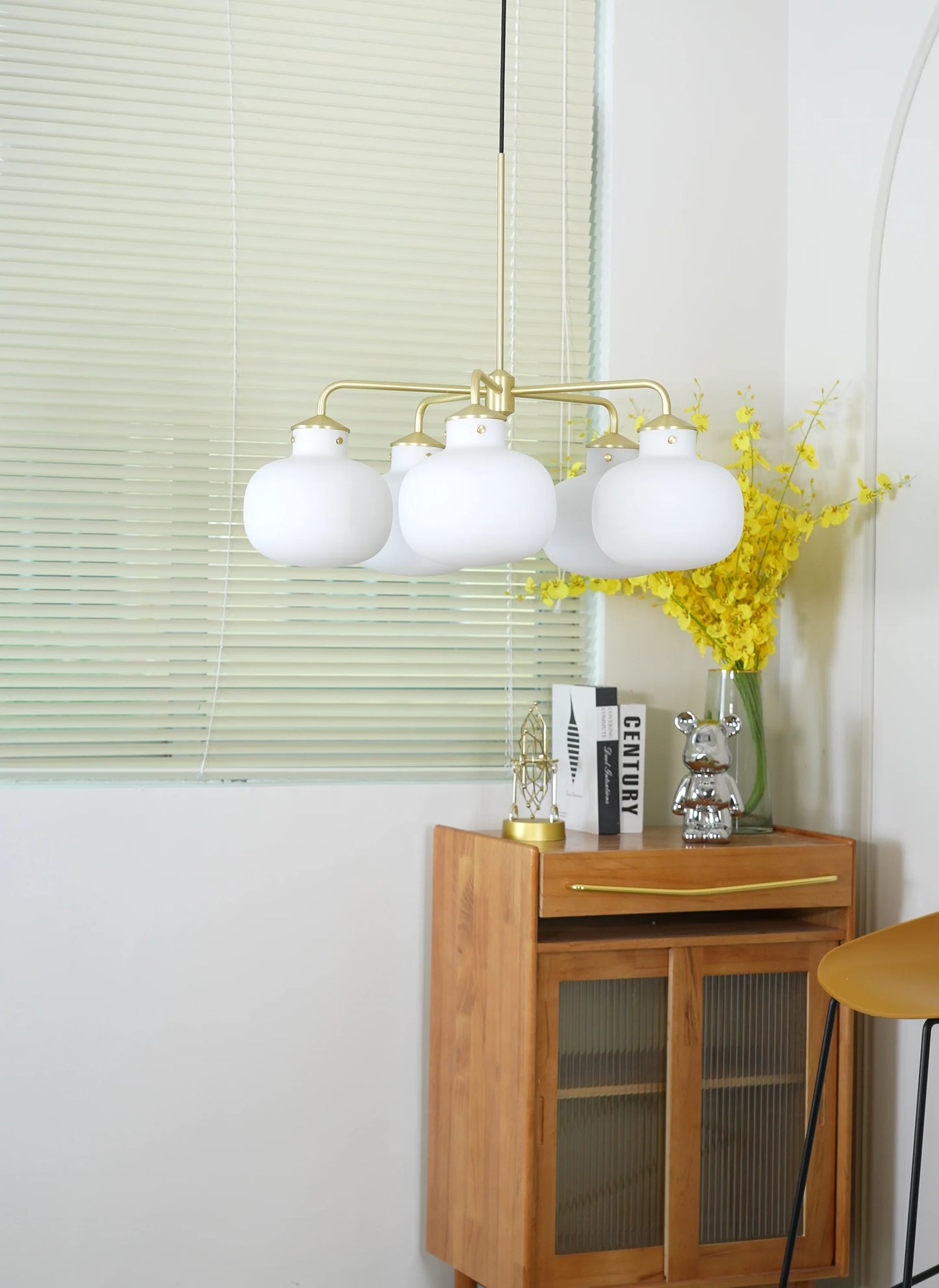 Modern Raito Opal Glass Chandelier - Nuvé