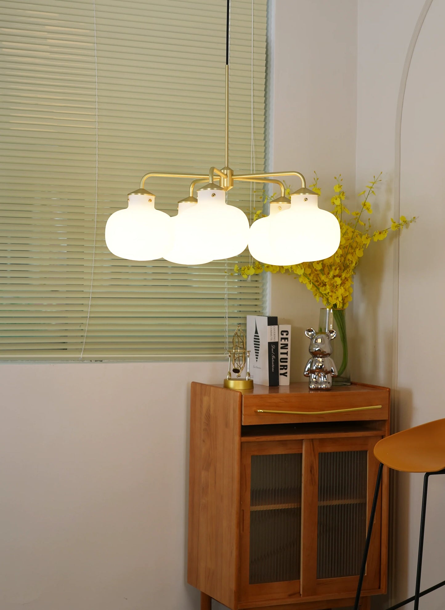 Modern Raito Opal Glass Chandelier - Nuvé