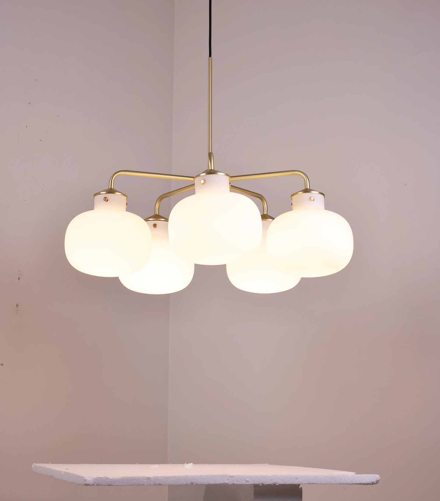 Modern Raito Opal Glass Chandelier - Nuvé