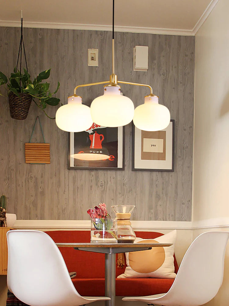 Modern Raito Opal Glass Chandelier - Nuvé