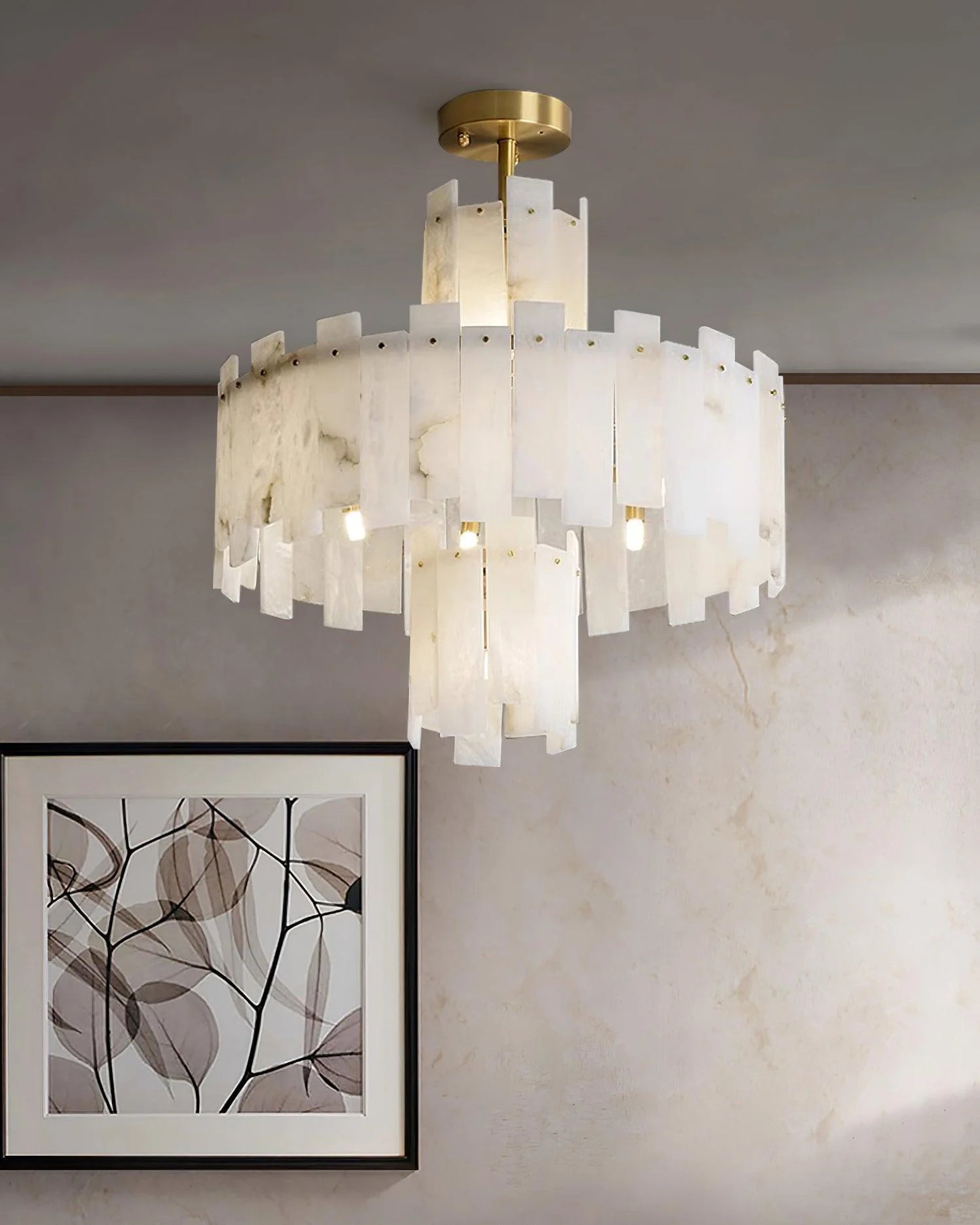 Regina White Alabaster Chandelier - Nuvé