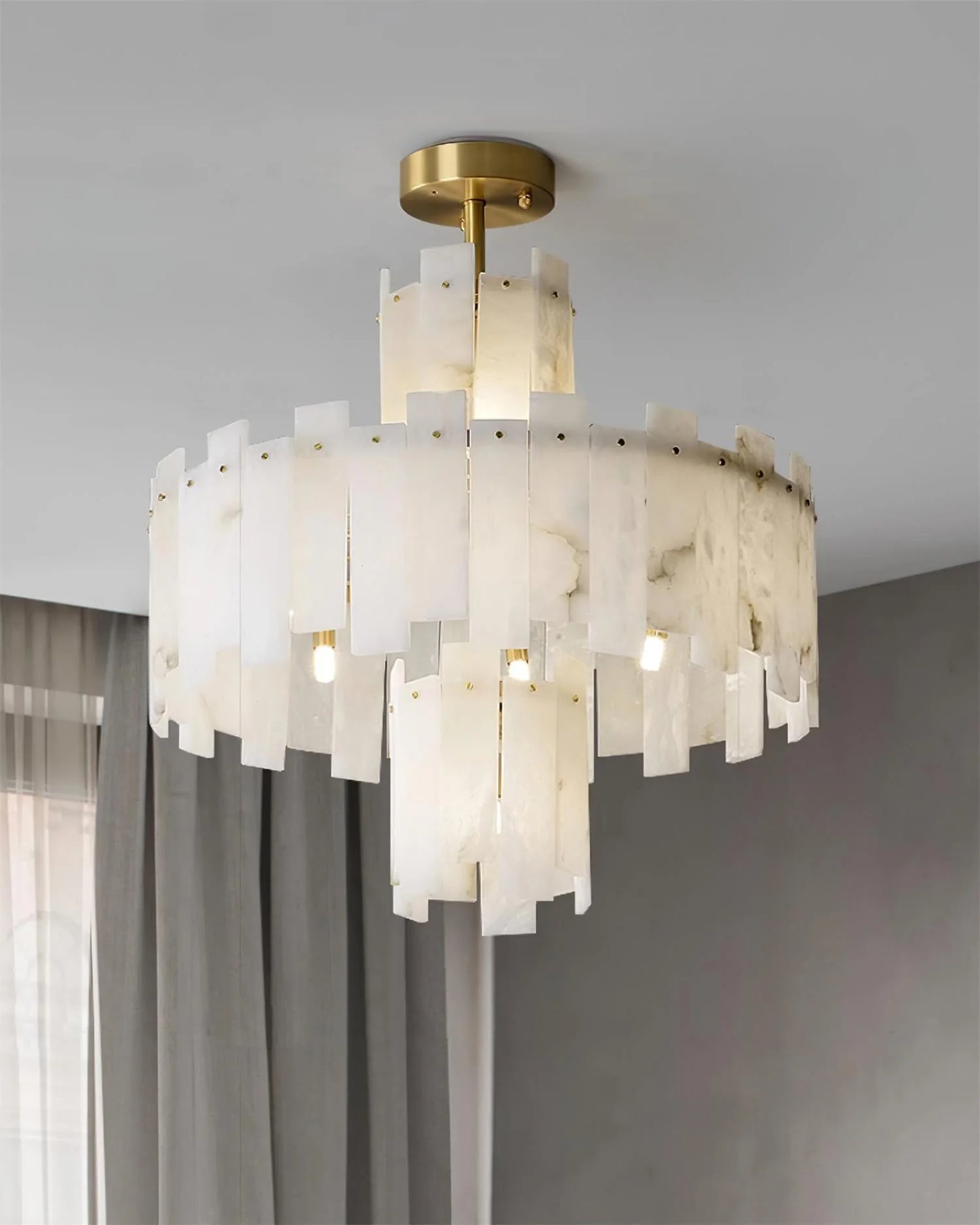 Regina White Alabaster Chandelier - Nuvé