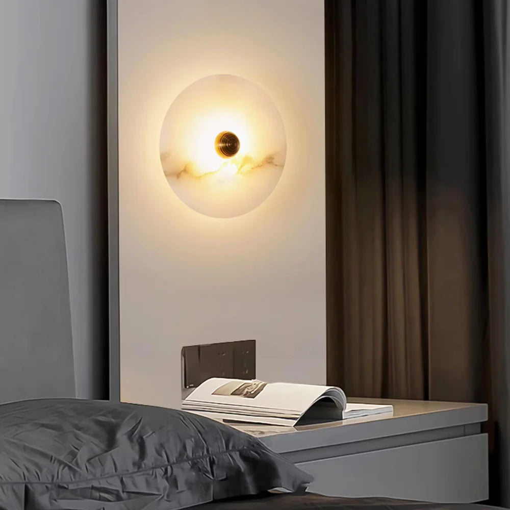 Round Alabaster Wall Lamp - Nuvé