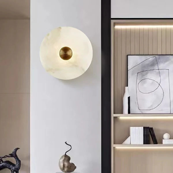 Round Alabaster Wall Lamp - Nuvé