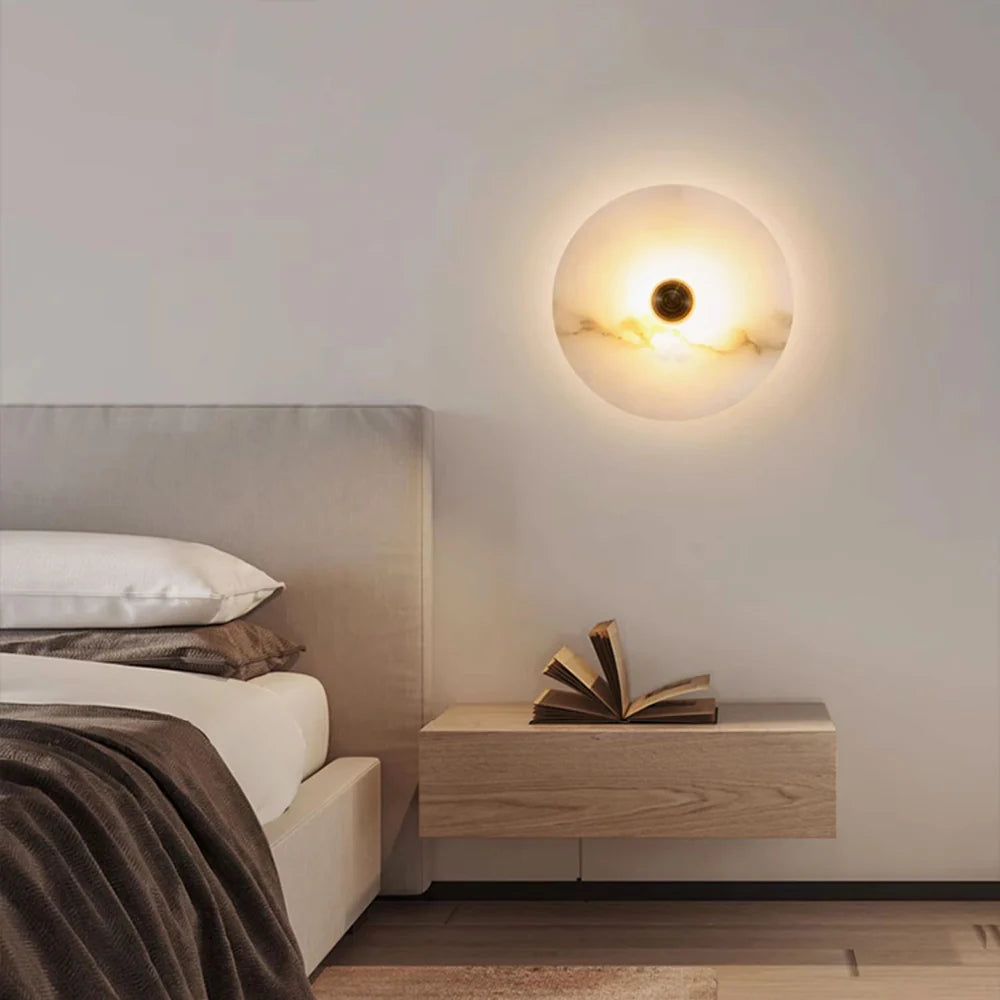 Round Alabaster Wall Lamp - Nuvé