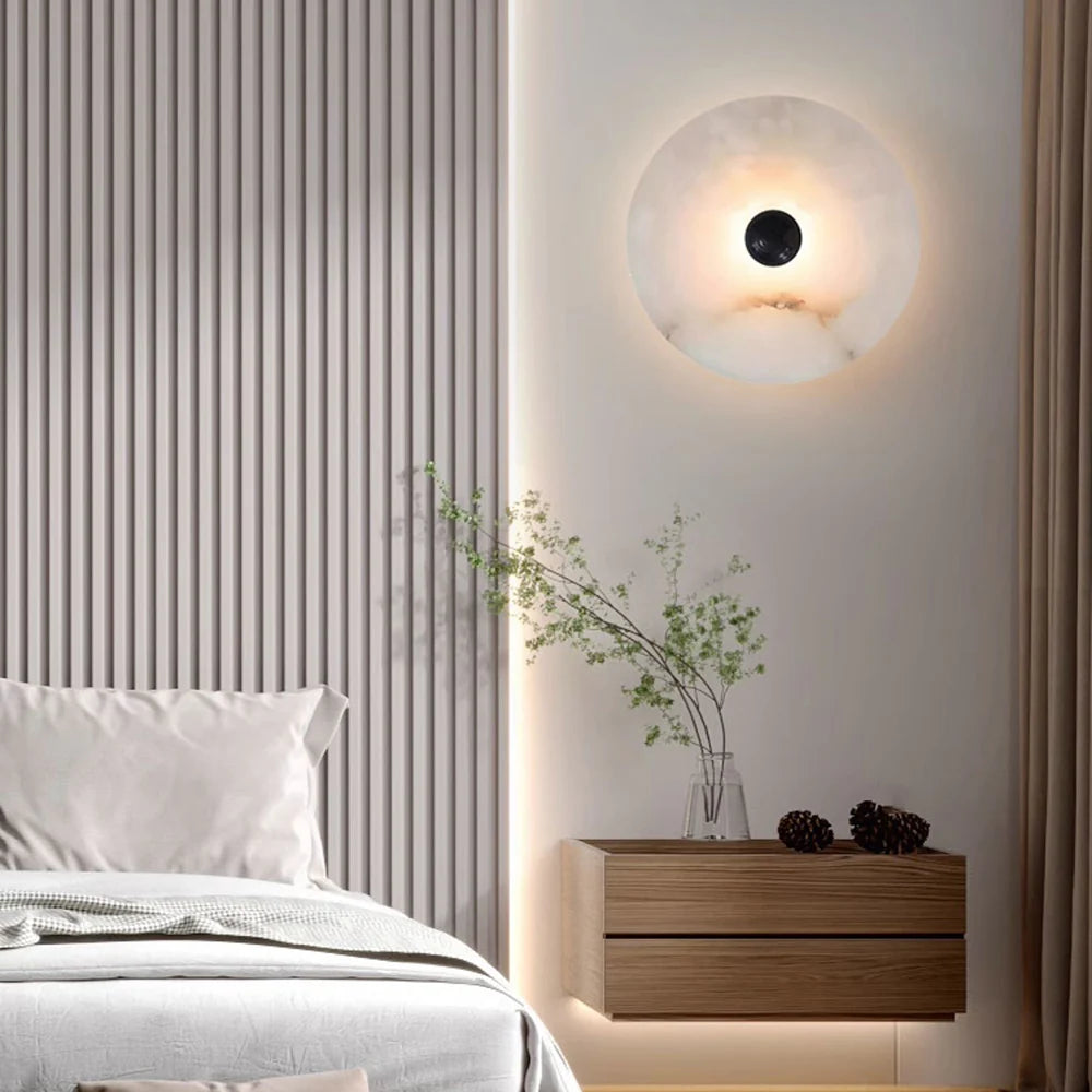 Round Alabaster Wall Lamp - Nuvé