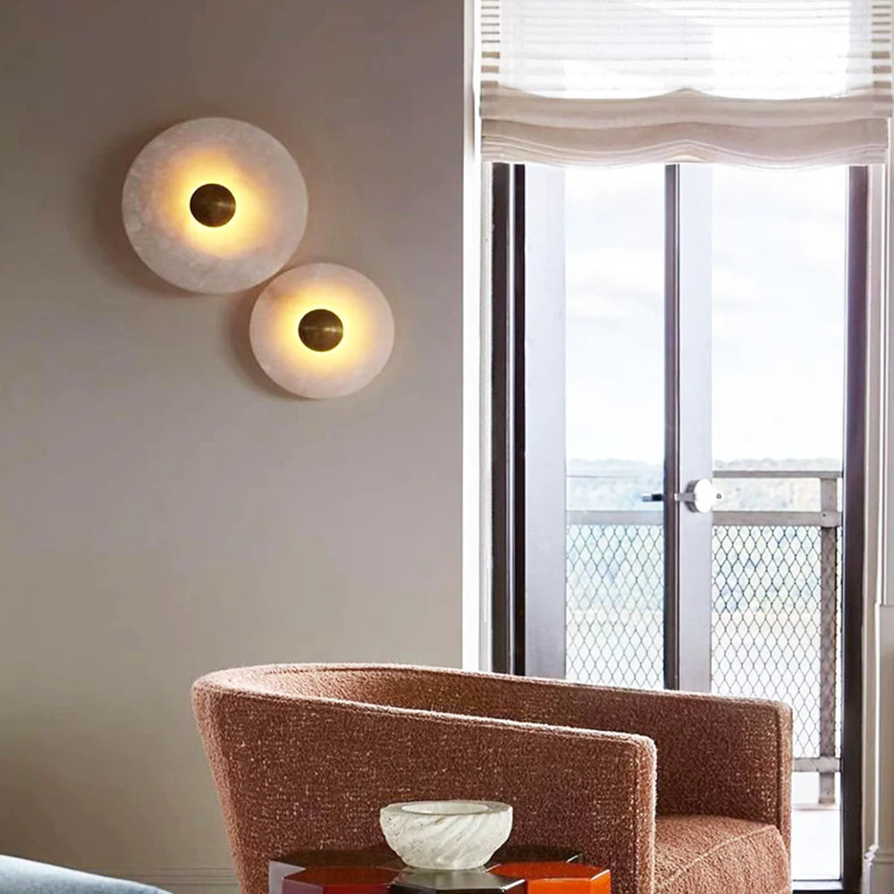 Round Alabaster Wall Lamp - Nuvé