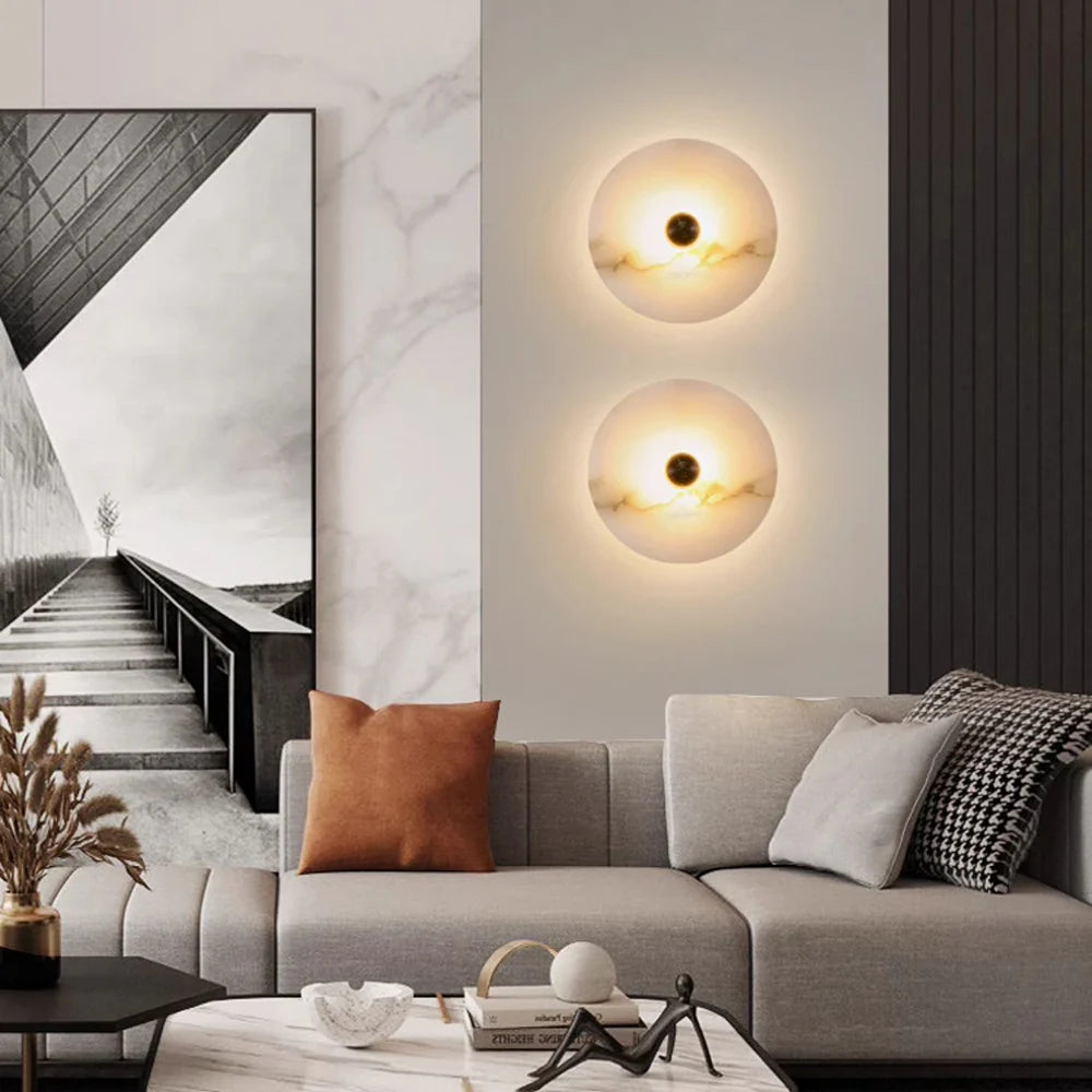 Round Alabaster Wall Lamp - Nuvé