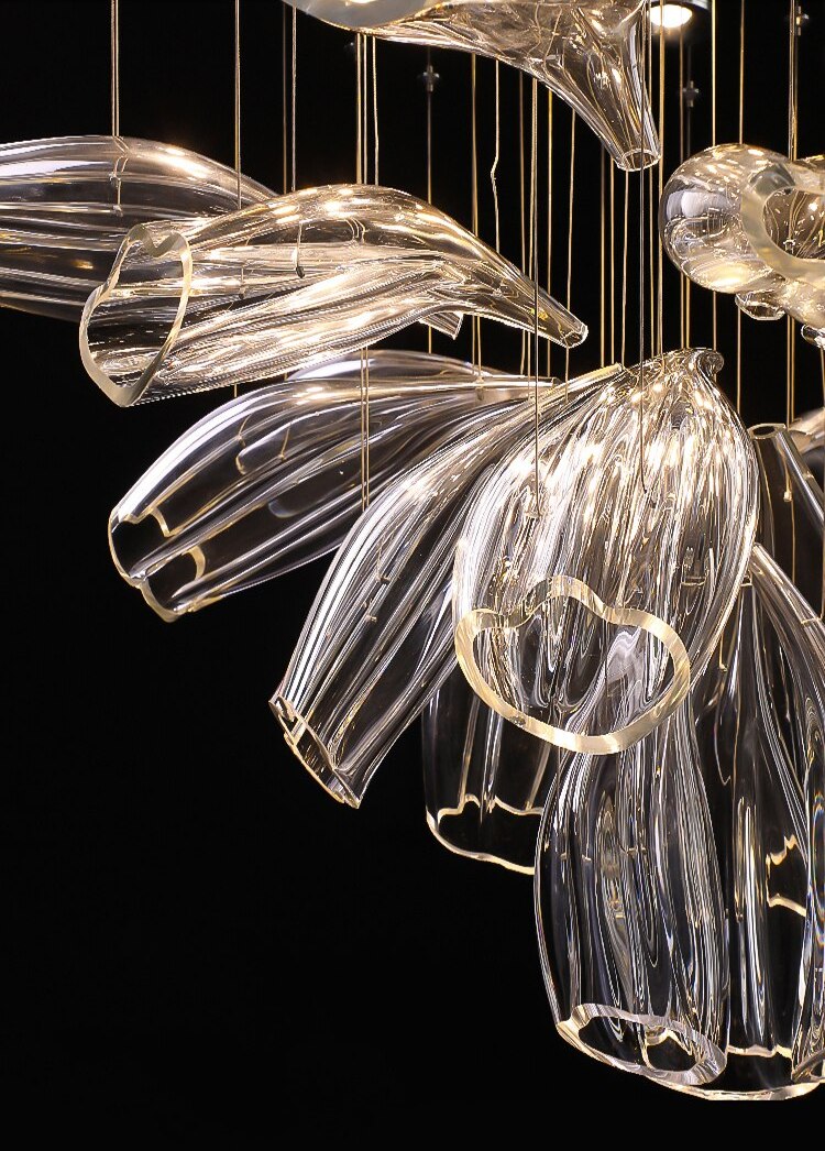 Glass Lotus Chandelier - Nuvé