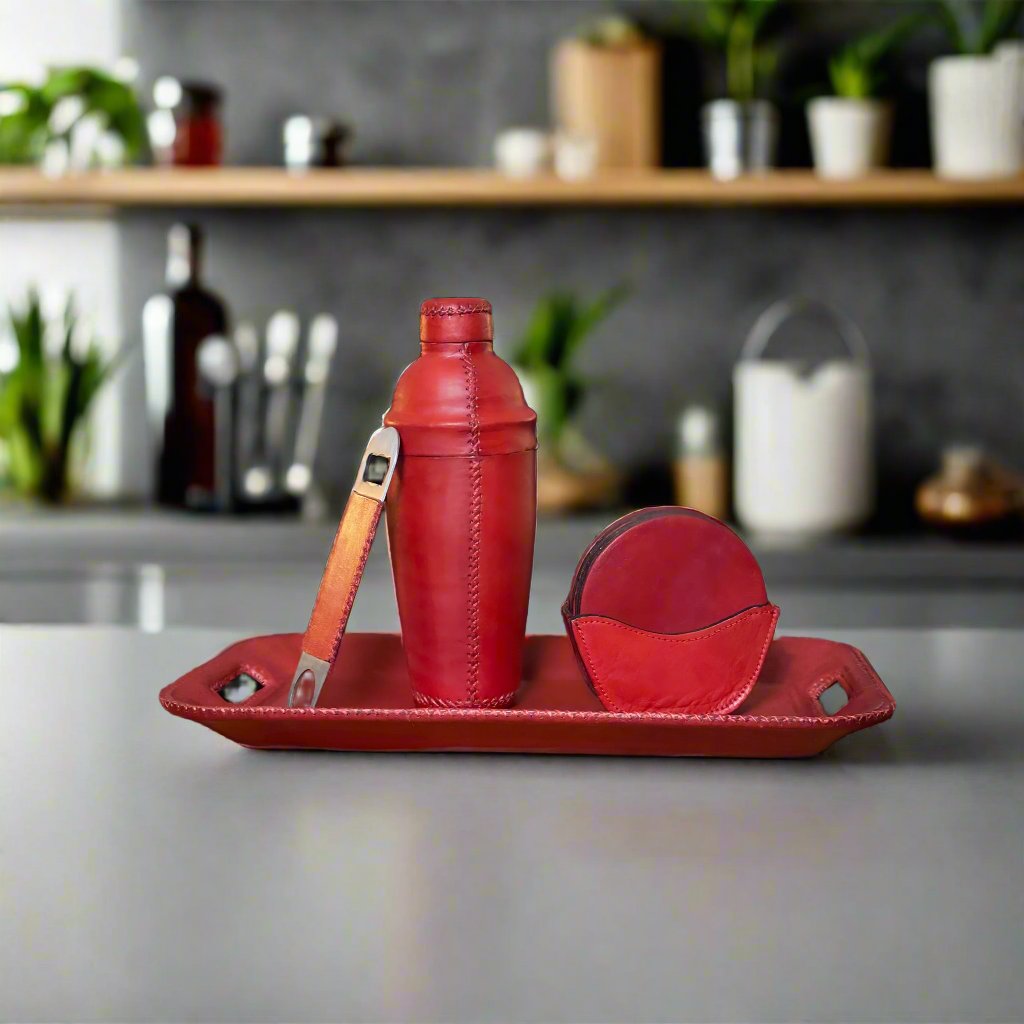 Coctelera | Leather Cocktail Shaker + Jigger - Nuvé