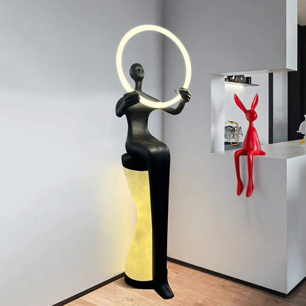 Sitting Man Statue Floor Lamp - Nuvé